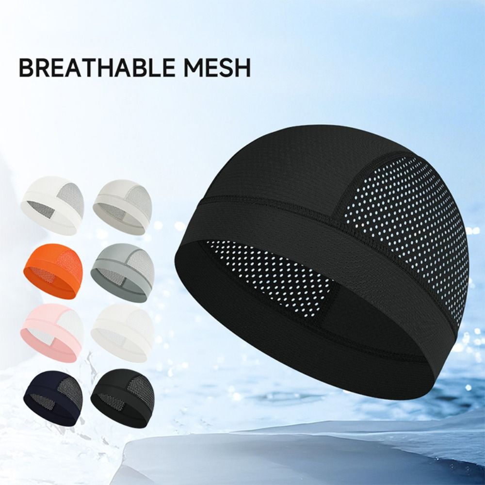 Skull Cap Helmet Liner - Topi Beanie Jaring Tipis Kasual, Pelindung