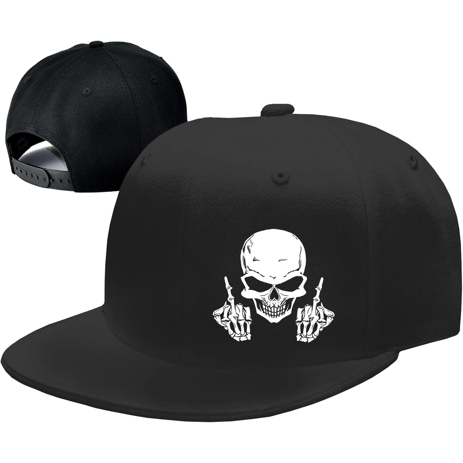 Snapback Hat Flat - Topi Snapback Tengkorak Jari Tengah untuk