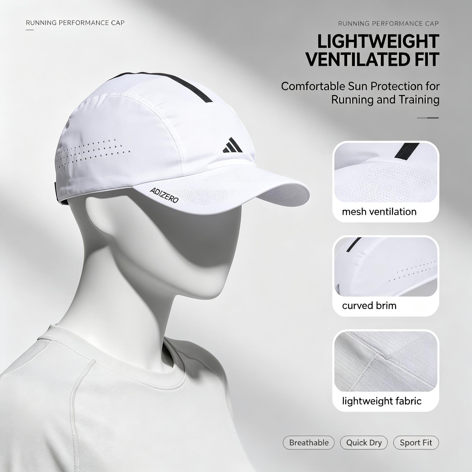 Topi Lari Adidas Putih Ringan  - Running Cap Lightweight ulasan dan harga