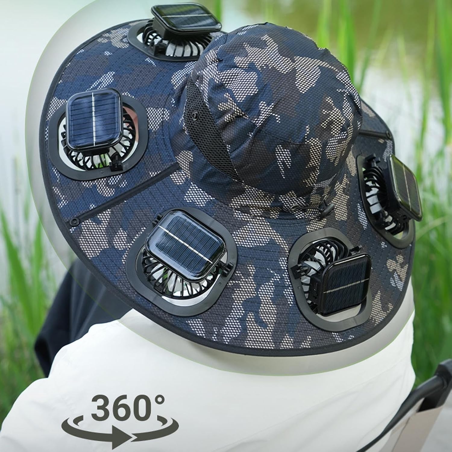 Topi Kipas Tenaga Surya Hot 6  - Visor Sun Hat ulasan dan harga