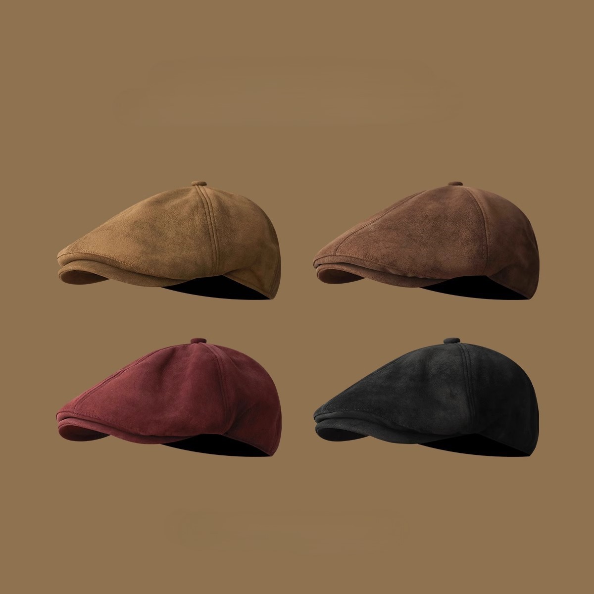 Topi Newsboy Suede Vintage unt - Newsboy Cap Ivy ulasan dan harga