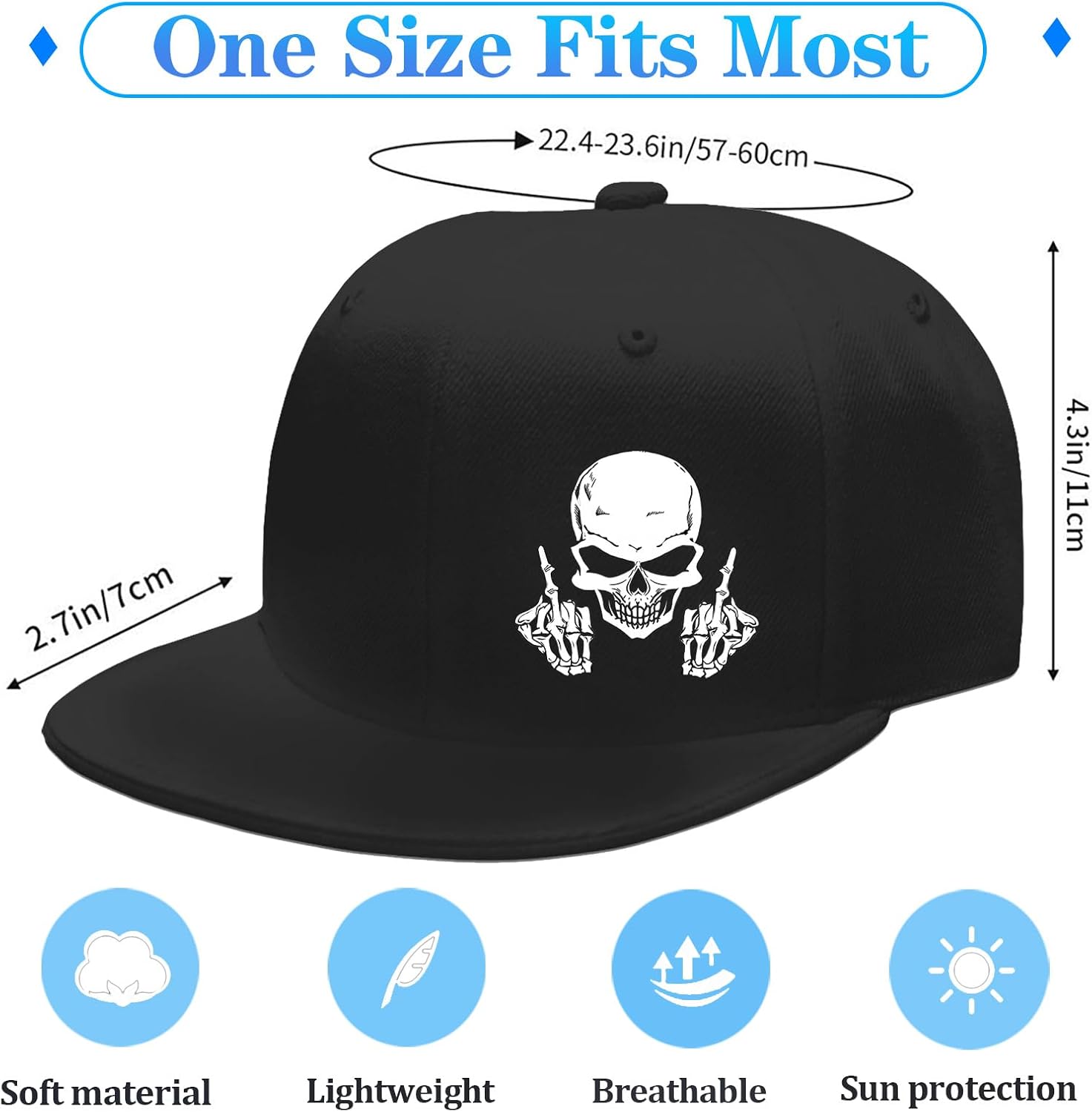 Topi Snapback Tengkorak Jari T - Snapback Hat Flat ulasan dan harga