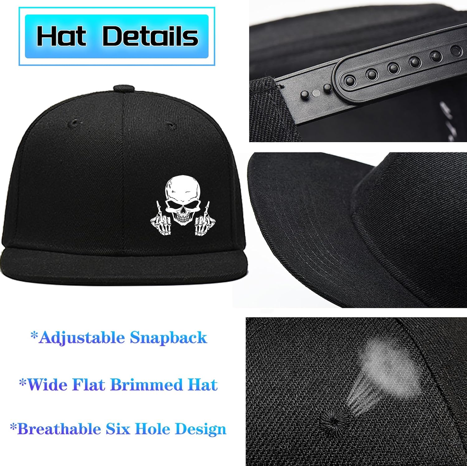 Topi Snapback Tengkorak Jari T - Snapback Hat Flat ulasan dan harga