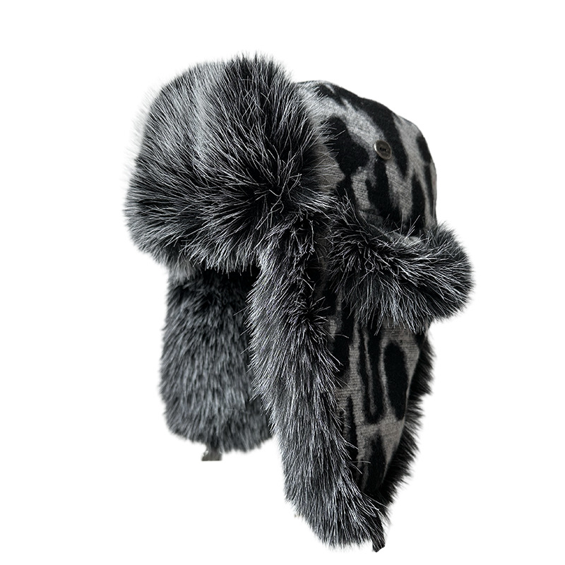 Topi Trapper Bulu Motif Leopar - Trapper Hat Ear Flap ulasan dan harga